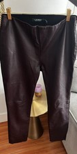Lauren Ralph Lauren Vegan Leather Pants 6 Burgundy Preppy Equestrian Fall