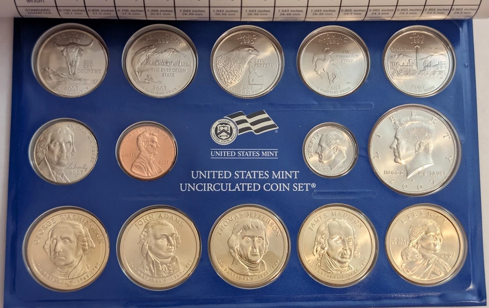 2007 U.S. Mint Uncirculated Coin Set Philadelphia & Denver w/ COA - 28 Coins - Image 2 of 4