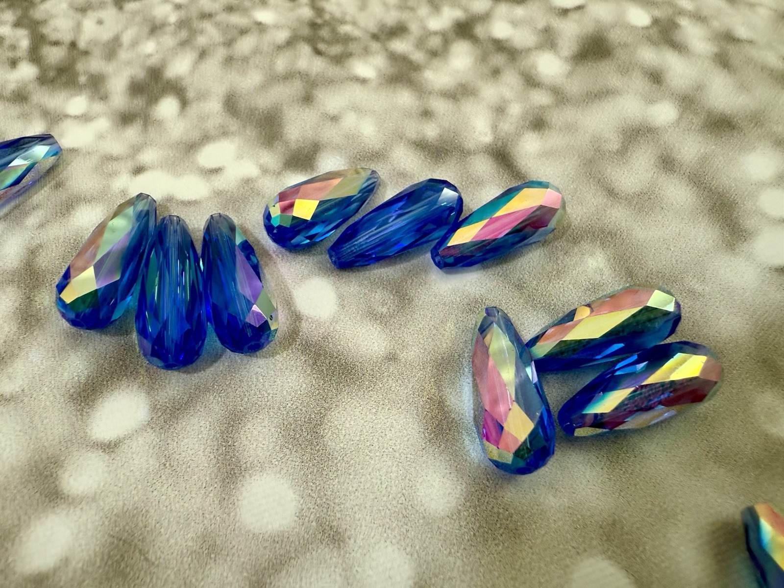 SWAROVSKI - 20x8mm Long Tear Drop Beads - Art# 5505 - Sapphire Blue AB - NOS