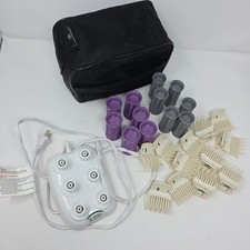 Calista Tools Ion Hot Rollers Women 12pc Set Purple Grey Travel Case Styling Bse