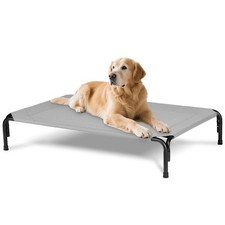 Elevated Dog Bed for Outdoor, XL Raised Dog Cot with Washable Mesh Chew Proof