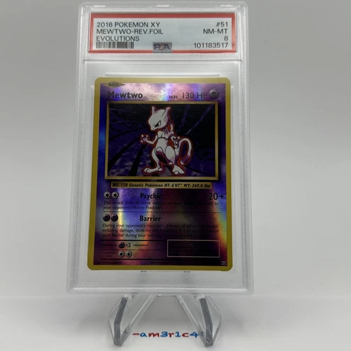 PSA 8 Pokemon XY Evolutions Mewtwo Reverse Foil ! CLEAN!