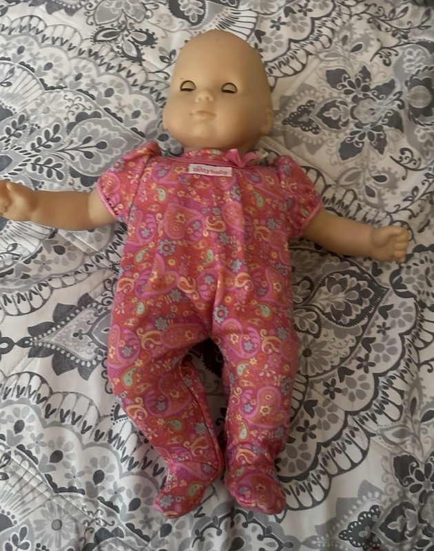 American Girl Bitty Baby Doll Light Skin Blonde Hair Blue Eyes 15”