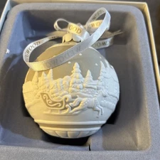  Wedgwood Jasperware Ball Christmas Ornament Sleigh Ride  Wedgwood Retired 