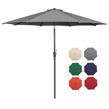 9 Ft Patio Umbrella Outdoor Market Patio Umbrellas With Steel Pole, Push Button