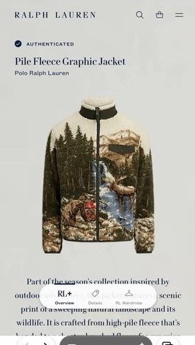 Polo Ralph Lauren High Pile Fleece Sportsman Country Scenic Wildlife Jacket XS image 4