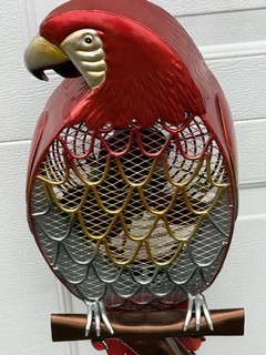 Deco Breeze 32” PARROT Macaw FIGURINE Electric FAN Metal ART Sculpture VERY NICE
