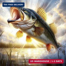 Miwixy Fish Diamond Art Kits for Adults,Bass Fish Jump Out Diamond Painting Kits