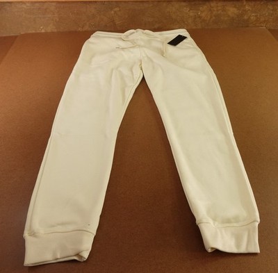 AHP Mens Size XL Slim Fit Ivory Fleece Drawstring Pocketed Jogger Pants NWT