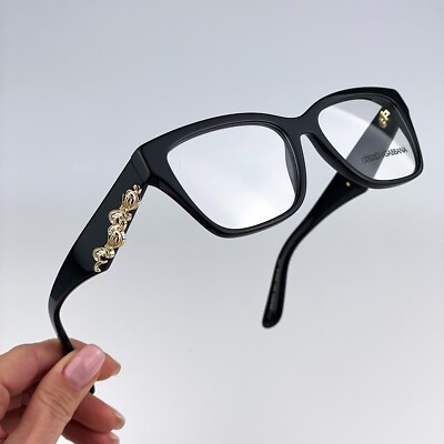 D&G Women Eyeglasses Black Demo Square DG3370 501 NEW | eBay