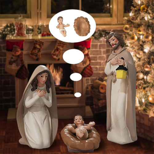 Set statuine presepe ornamento resina Cristo nascita di Gesù - Squisito Natale - Foto 5 di 9