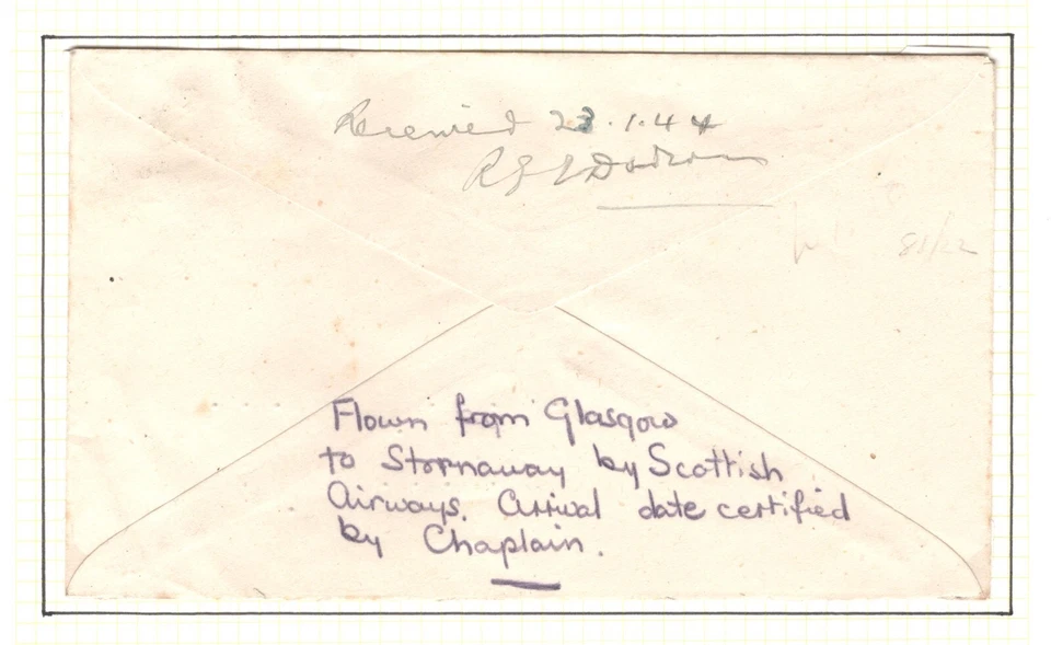 GB SCOTS ISLANDS WW2 AIR MAIL Cover RAF STORNOWAY *Box 204* Glasgow 1944 MAL468 - Image 3 of 4