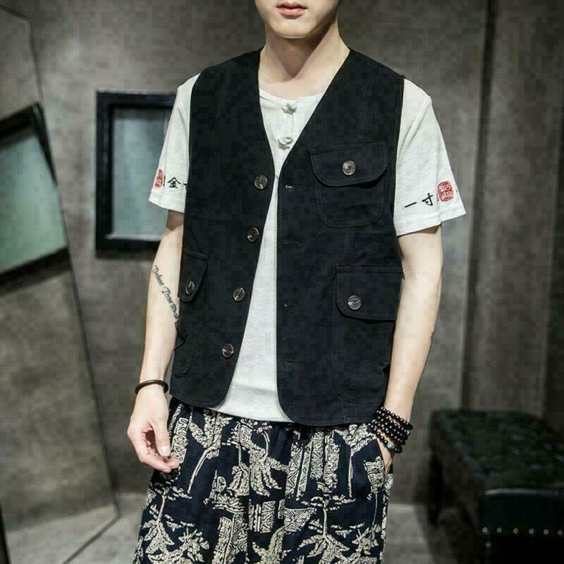YANYAN/ヤンヤン　Linen Mabo VEST サイズM YANYAN/ヤンヤン Linen Mabo VEST サイズM - メルカリ