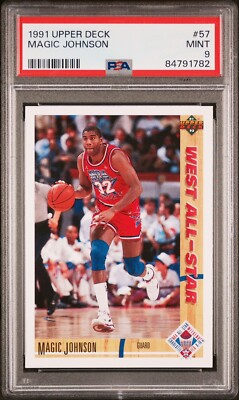MAGIC JOHNSON 1991 UPPER DECK ALL STAR #57 PSA 9 MINT HOF | eBay