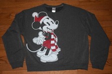 Disney Mickey Mouse Christmas Pullover Sweatshirt - Women's L - Charcoal Gray