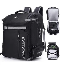 NEW Caracaleap Ski Boot Backpack 61L Waterproof Fully Padded Ski Gear Black