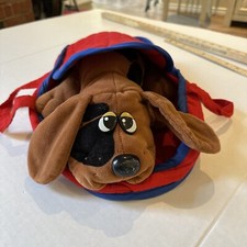 Tonka 1986 Pound Puppy Comes With Red  Blue Carrier, Tote Bag