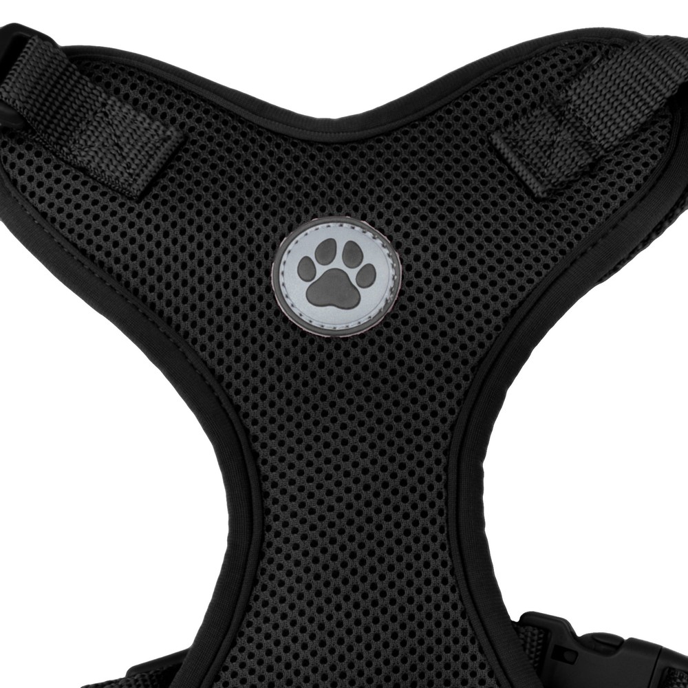 Dog Harness, Mesh Adjustable, Reflective Dog Walking Pet Harness, Black,Size XS