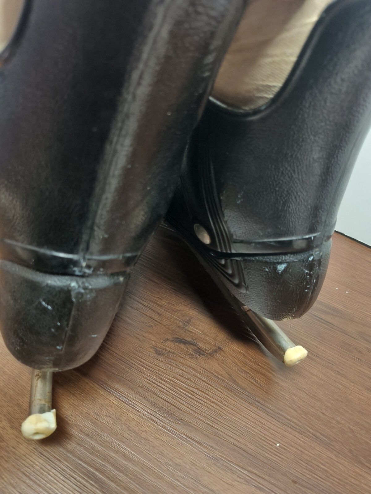 Hockey Lange Size 9 1/2 N Molded Mens Ice Hockey Skates Black Vintage Game Used eBay