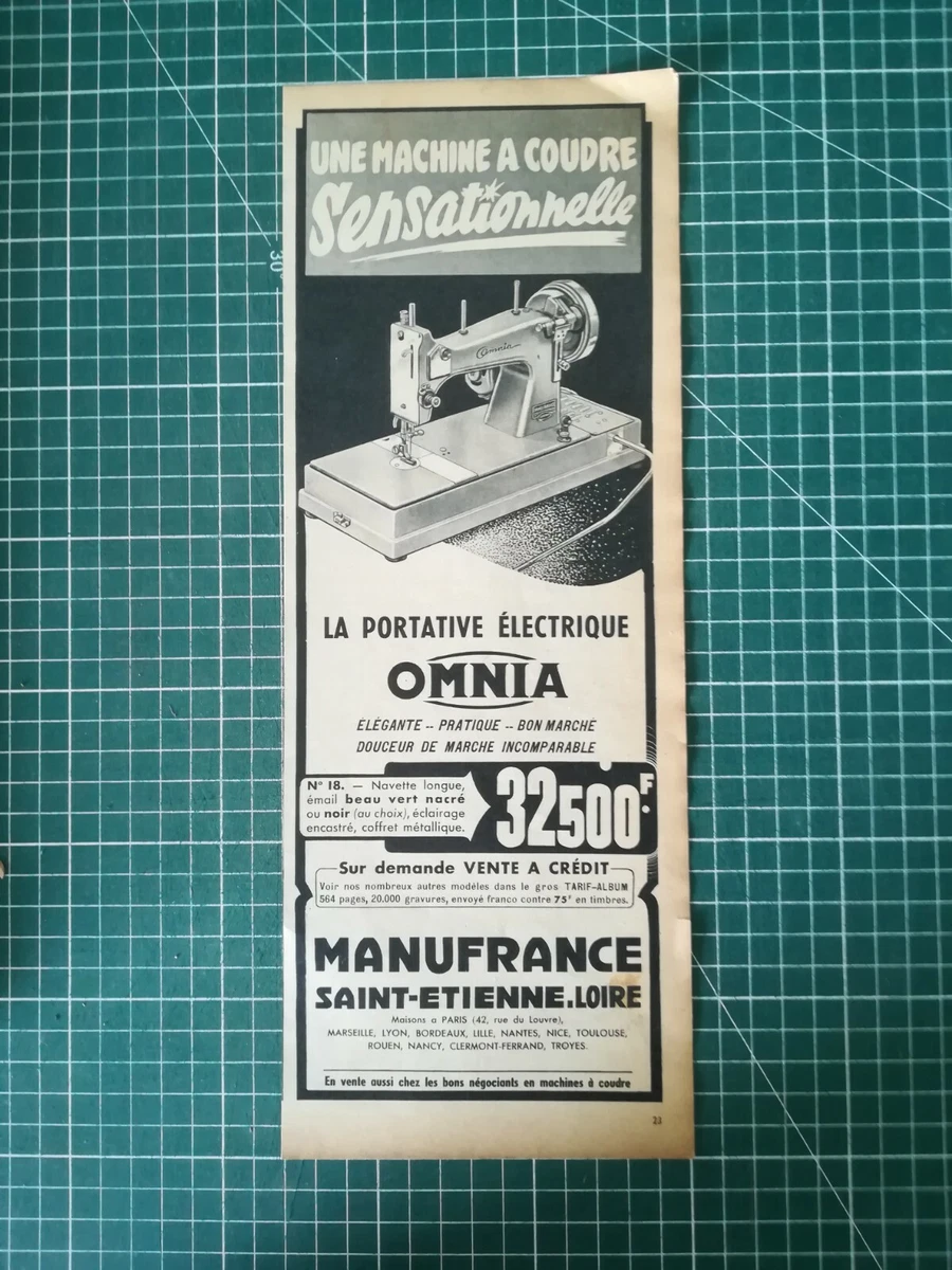 Carnet D'instructions OMNIA Machine à Coudre Navette Fusée + Certificat MANUFRANCE 1962 - Vintage