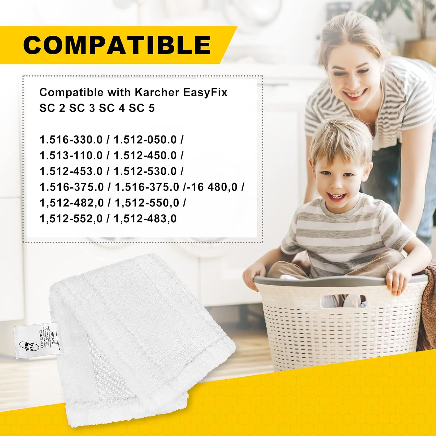 KEEPOW 8 Pack Karcher Steam Cleaner Pads, Steam Cleaner Accessories for