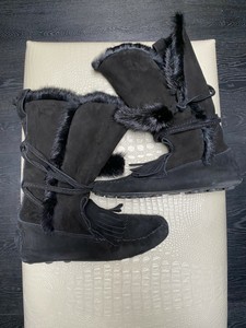 saint laurent boots with fur