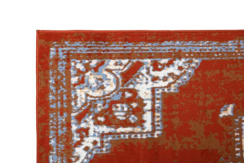 Distressed Bohemian - 2'x4', Rust, Transitional Moroccan Oriental Rug - 512 - Picture 6 of 8