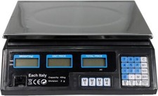 BILANCIA DIGITALE ELETTRONICA DA BANCO MAX 40KG  MEMORIA 7 PREZZI