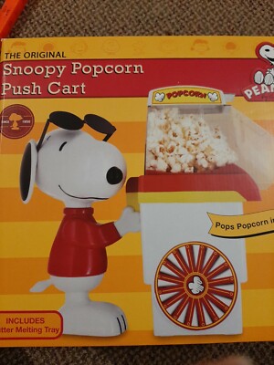 Snoopy Popcorn Push Carts With Butter Melting Tray By Smart Planet New In Box Ebay