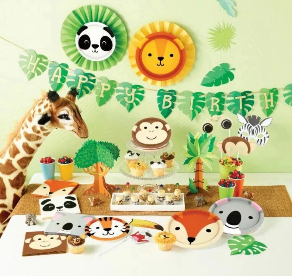 Paquete de 16 servilletas de almuerzo de mono caras de animales suministros para fiestas de safari en la selva Foto 2 de 2