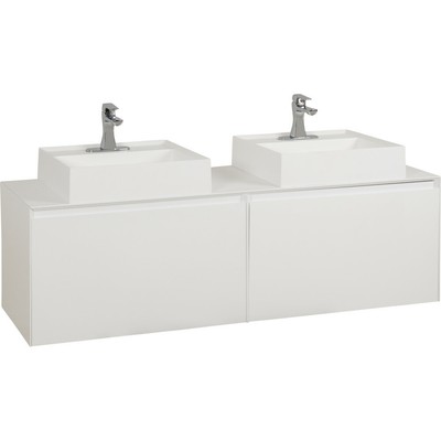 60 Costrel White Contemporary Wall Mounted Vanity With Acrylic