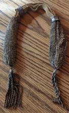 Antique Miser Purse Handmade, Beaded, Cotton Crochet Silver Steel
