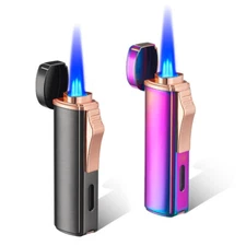 Torch Lighter in PocketSize Adjustable Triple Jet Flame Refillable Cigar Lighter