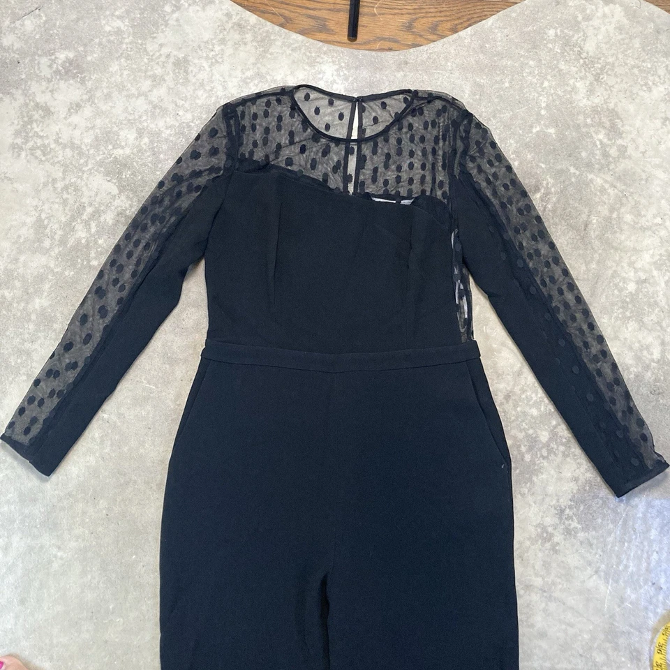 Mono ámbar Rachel Zoe para mujer 12 negro malla transparente escote y mangas Foto 2 de 4