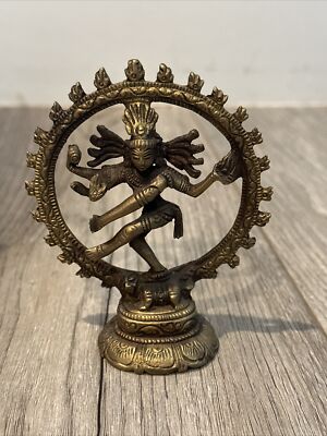 Brass Religious Statue Shiva Nataraja Hindu God of Creation Lord of the Dance 4 