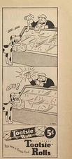 Tootsie Rolls Chocolate Butcher Shop Dog C Beck Comic Vintage Print Ad 1945