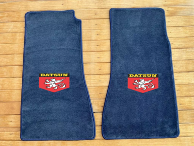 For Datsun 280 ZX Velour Floor mats carpet Navy Blue embroidery