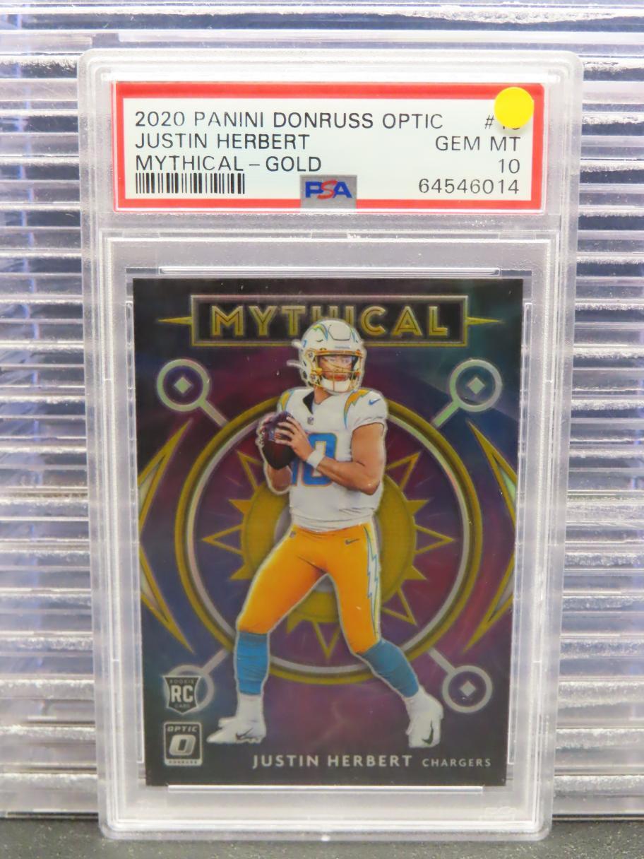 Justin Herbert Panini Donruss Optic Mythical #13 Gold