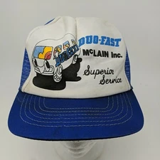 Vintage Duo-Fast Staplers Nailers, Snapback Mesh Trucker Hat, Blue Cap