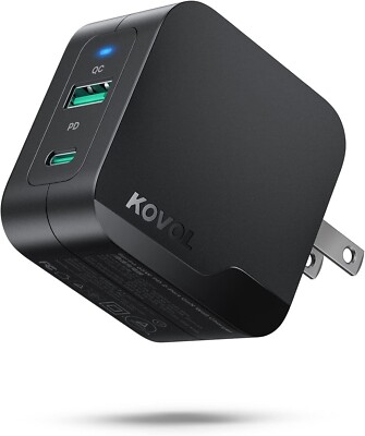 USB C PD KOVOL 65W Fast Charger 2 Ports , Sprint USB Wall Charger, GaN III