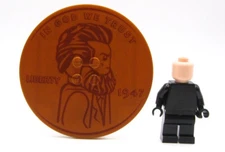 BATCAVE PENNY specialty printed on a Real LEGO® brick