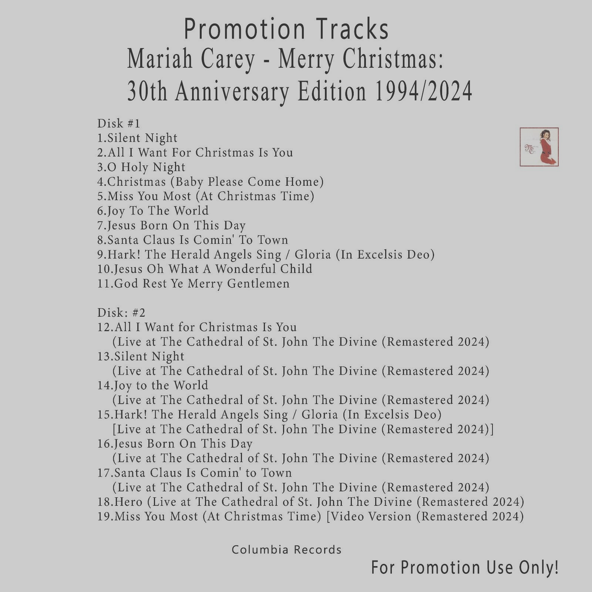 Christian, Holiday.. White CD. Mariah Carey - Merry Christmas