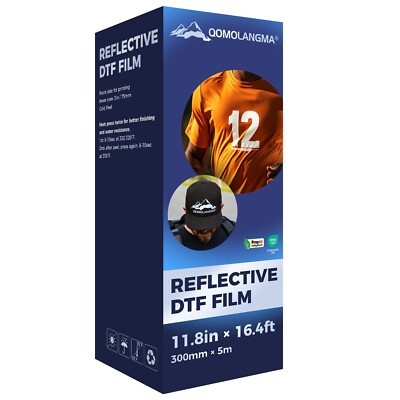 US Stock DTF Transfer Film 11.8in x 16.4ft Solid Pure Color Reflective Effect