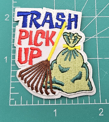 TRASH PICK UP Litter Fun Activity Patch Badge Girl Boy Cub SCOUT GUIDE Troop