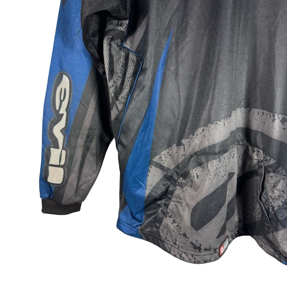 Camiseta Evil De Colección Para Hombres M Azul Negro Hechizo Paintball Y2k Manga Larga Gráfico Foto 3 de 4