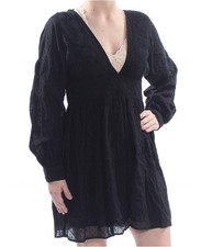 Free People Womens Sugarpie A-line Dress, Black, X-Small