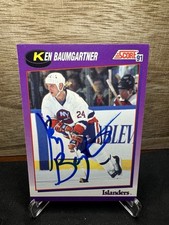 1991-92 Score Ken Baumgartner New York Islanders #148 In-Person ON-CARD AUTO