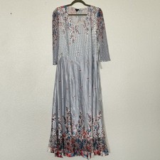 Komarov Dress Women 3X Ruffle Lace Sleeve Charmeuse Cocktail Party Formal