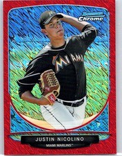 2013 Bowman Justin Nicolino Chrome Cream of the Crop Mini Red Refractors /5