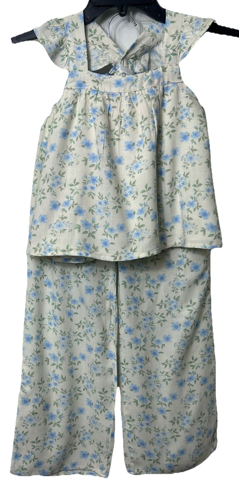 Btween Girls 2-Piece Wide Leg Pants Set Outfit Off White-Blue Flowers Size 7
Opens in a new window o